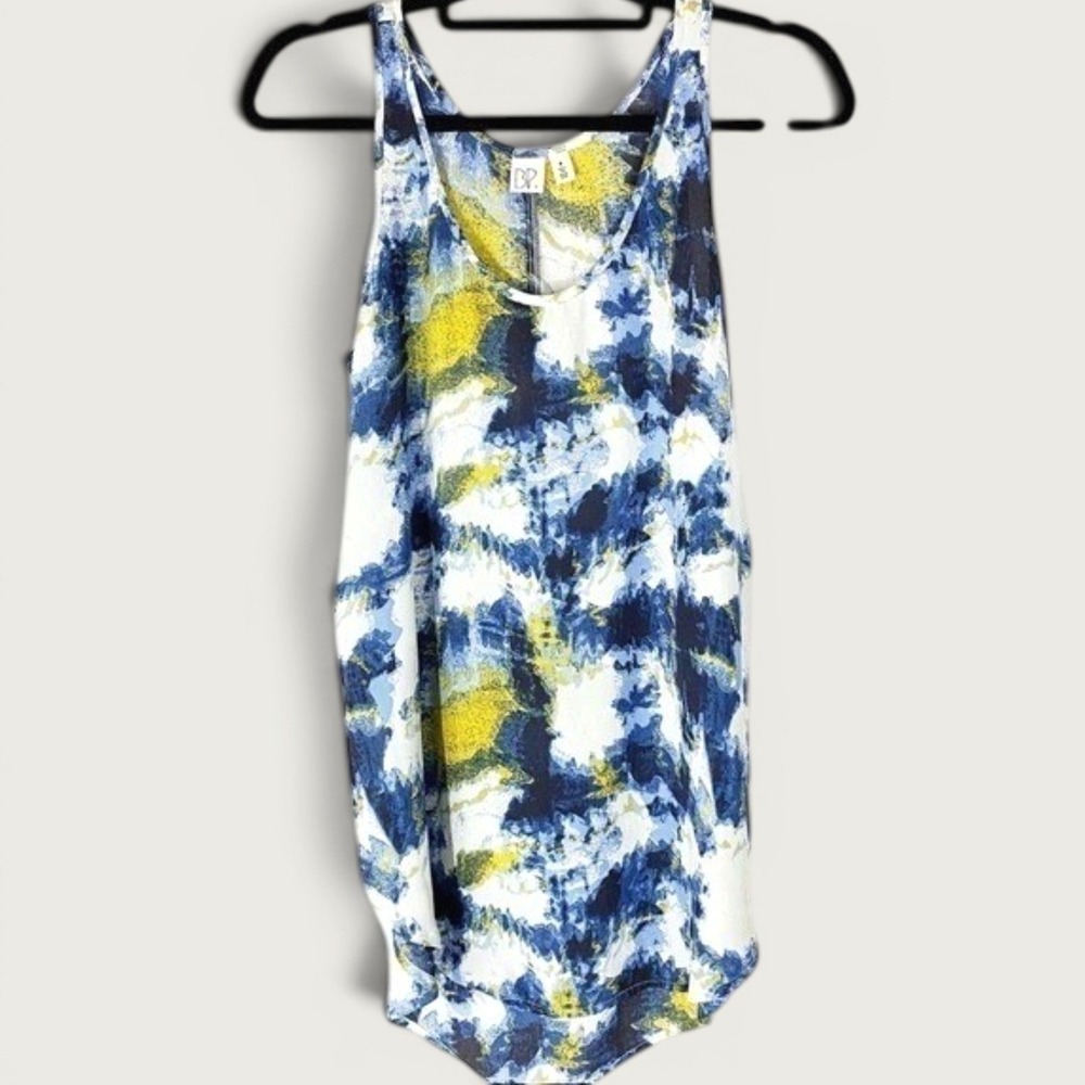 BP Nordstrom Blue Abstract Watercolor Print Sleeveless Tank Top M Summer Artsy‎